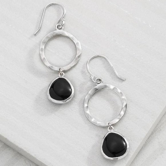 W3291 Silpada Sterling Dark Halo Earrings - Picture 1 of 1